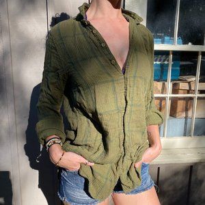 FREE PEOPLE Button Down Top with Pockets